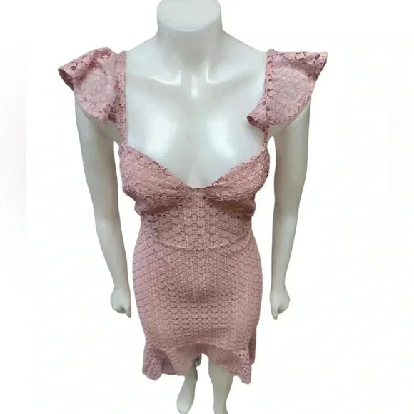 Line & Dot Revolve VALENTINA MIDI DRESS Mauve Dress Size Large - Picture 6 of 13